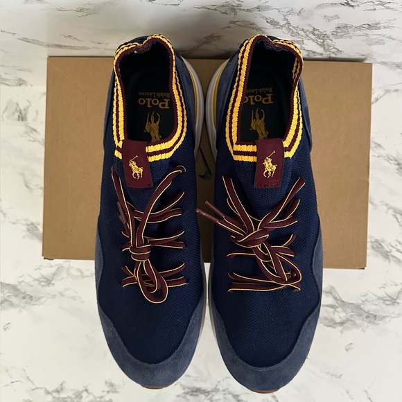 Polo Ralph Lauren Trackster 200 II Harris Tweed Athletic Sneakers Men Size 11.5 - Picture 5 of 7